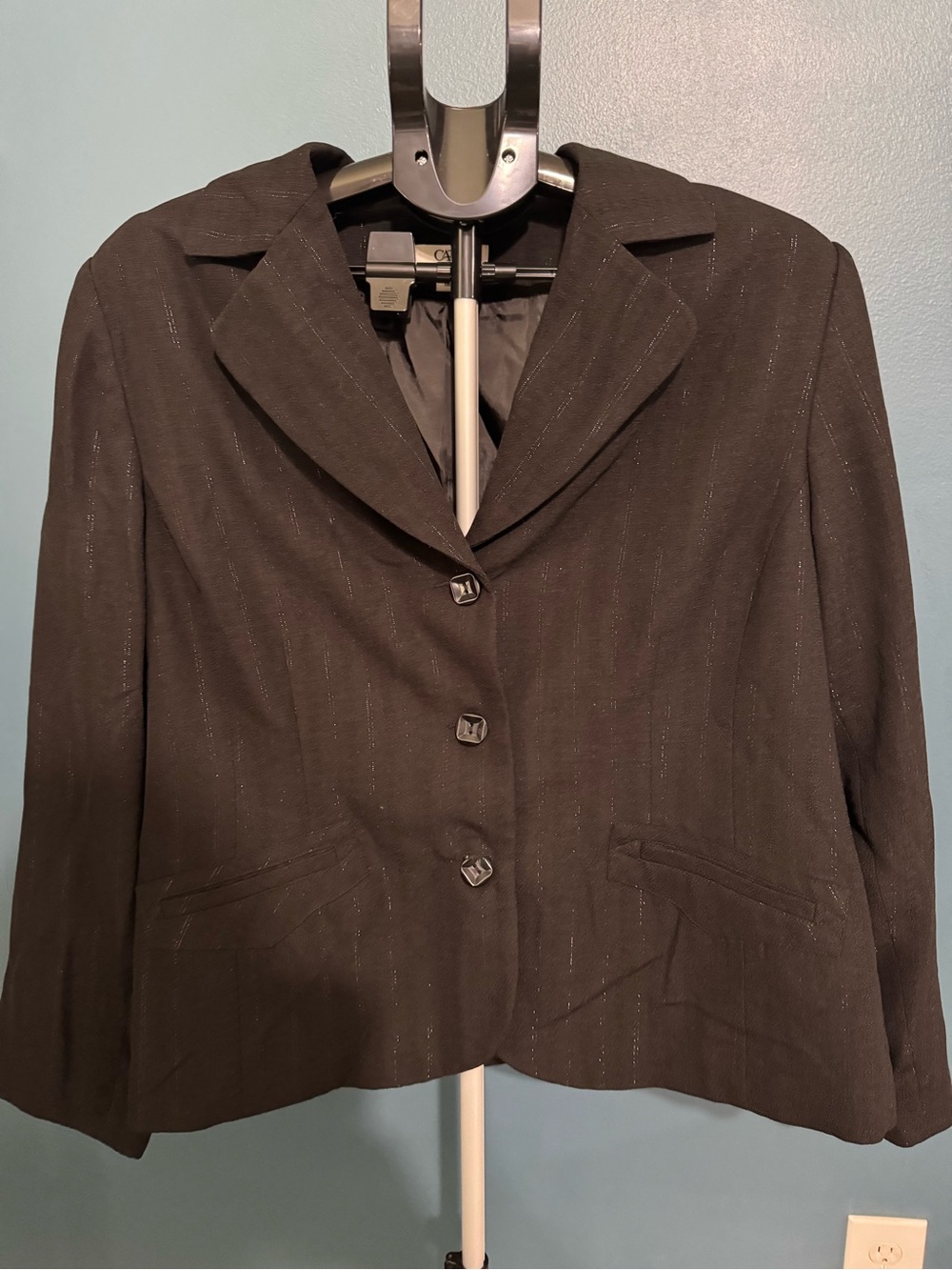 Cato Black Pinstripe Women's Blazer Jacket
